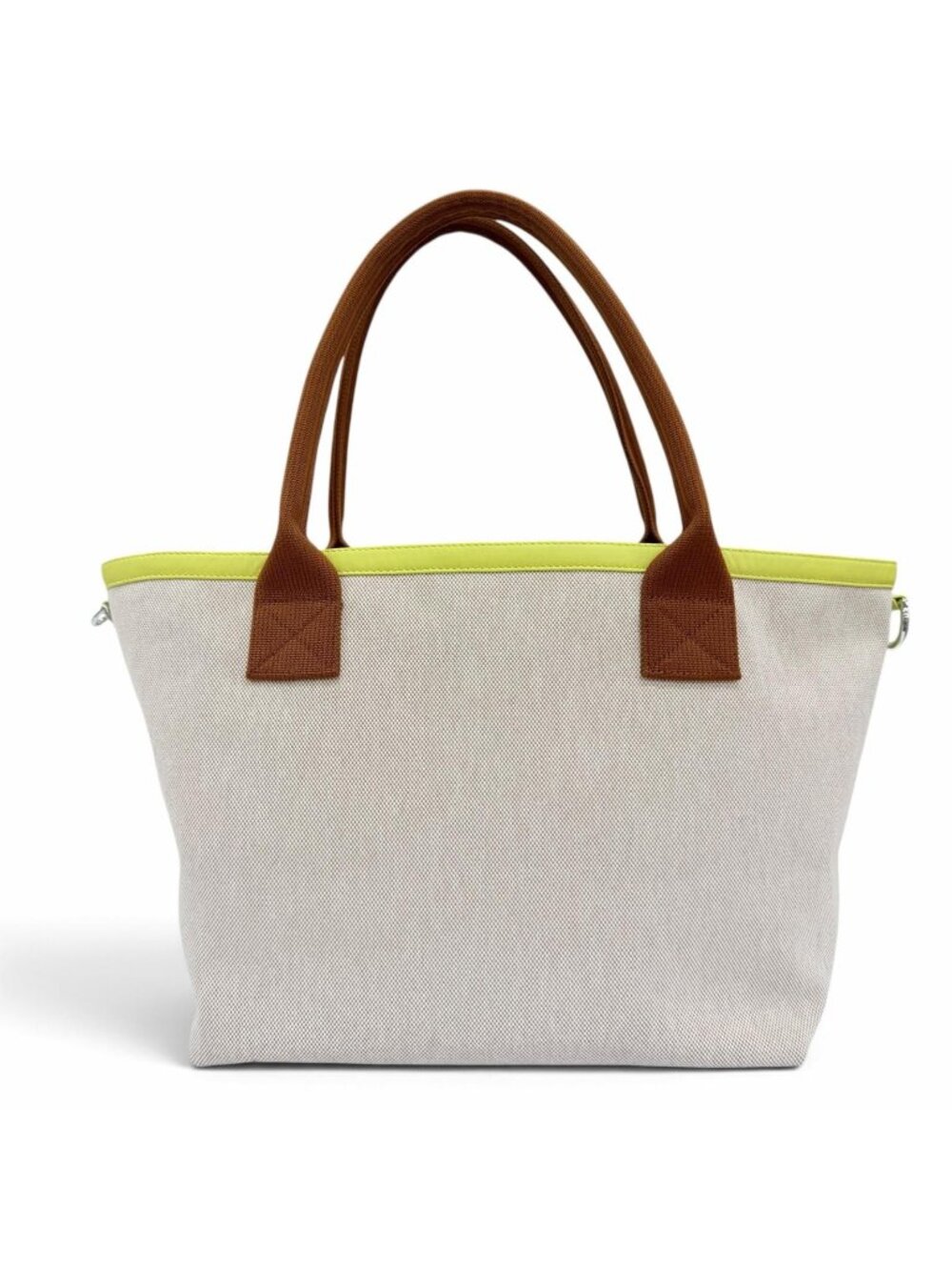 Hermes Petit H So Canvas Leather Tote Bag Natural